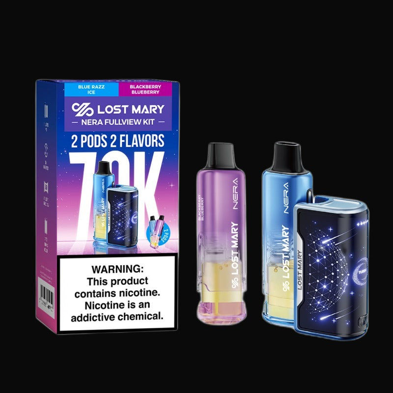 Lost Mary Nera Fullview 70K Disposable 5% - Blue Razz Ice + Blackberry Blueberry